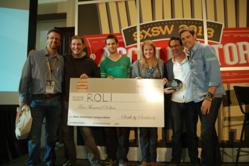The team at ROLI receives their award as the are named winners of the 2013 SXSW Music Accelerator
